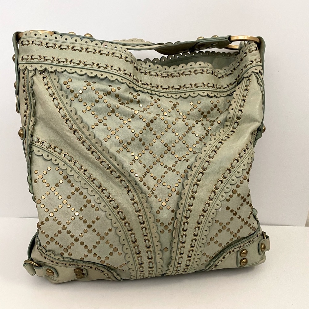 Isabella Fiore Catrina Stud Leather Hobo